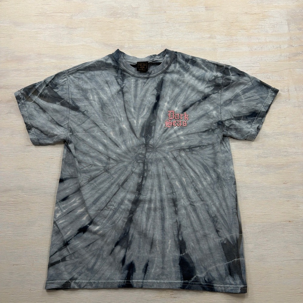 Dark Seas T-Shirt Reaper Wave Graphic Tie Dye Size M Grey Black Mens